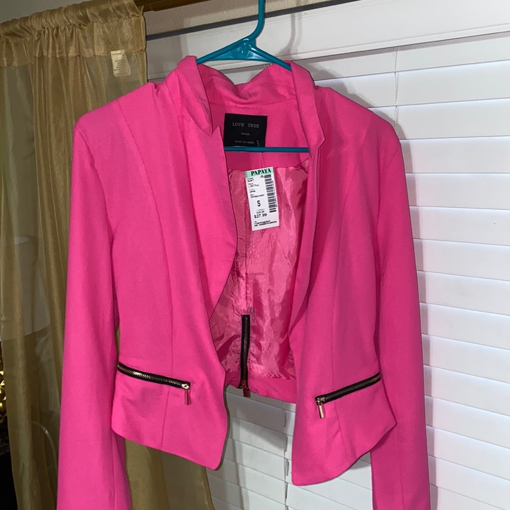 Papaya Love Tree Hot Pink Light Jacket // SZ S